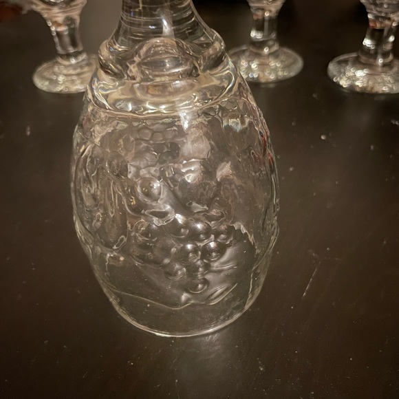 Vintage possible MCM Handblown Water or Wine Caraf with Six Large Glass Goblets - Picture 10 of 10